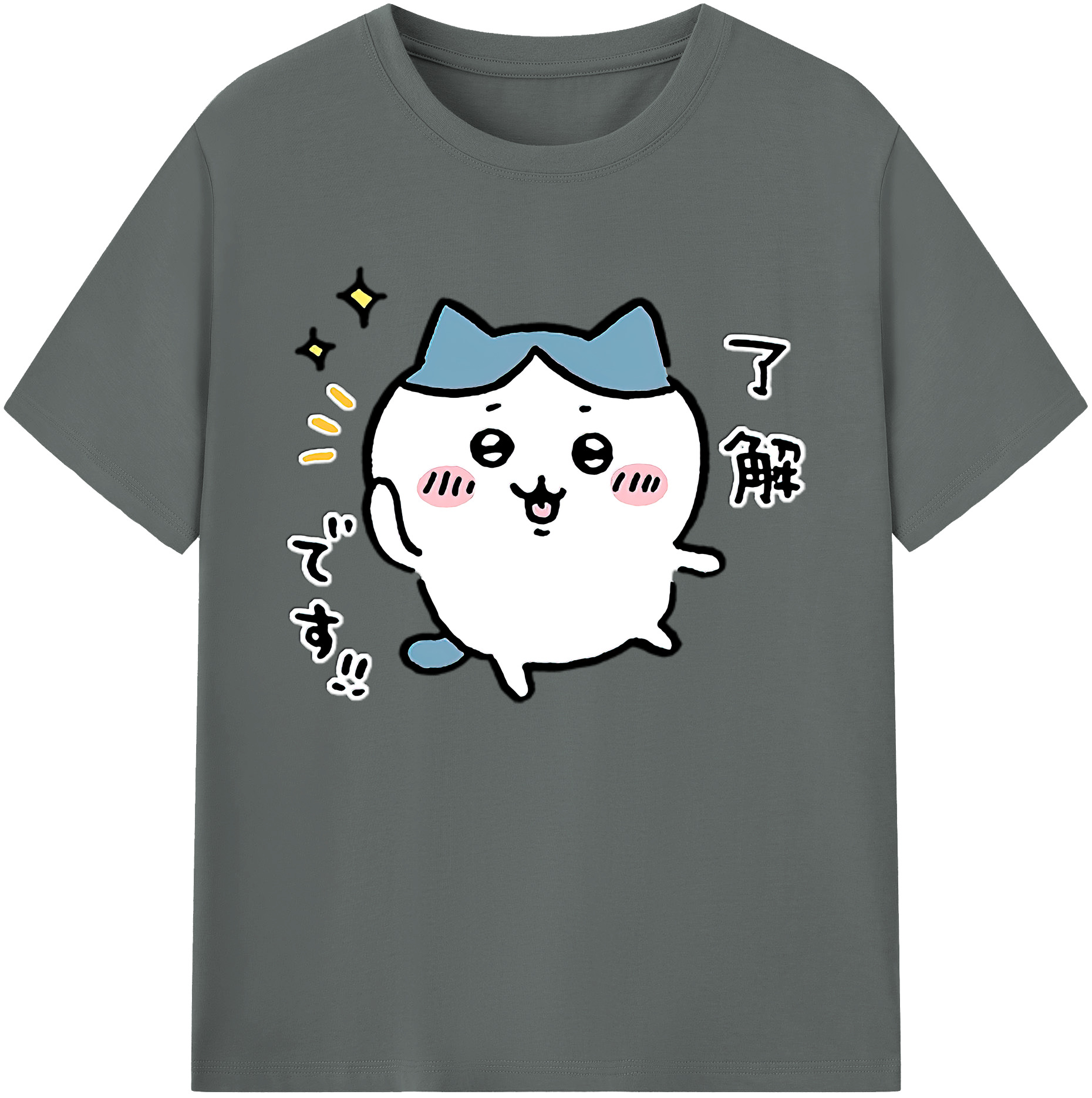 （画像用） ちいかわ ハチワレ Chii-kawa hachiware 綿100％ メンズ半袖Tシャツ｜肌触りやわらか＆通気性